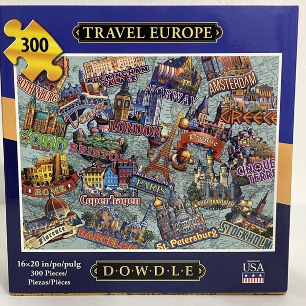 New Travel Europe 300 Piece 16x20 Jigsaw Puzzle Dowdle‎